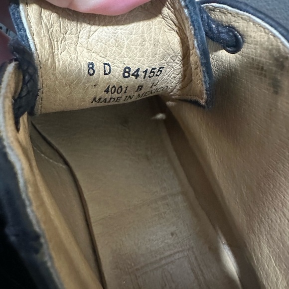 Frye Mens Lace Up Boots Sz 8 D Wingtip Chukkas Mid Top Ankle Dress Black Leather - Picture 8 of 8